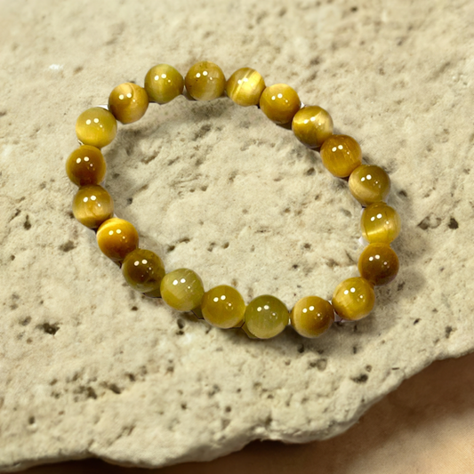 AAA Golden Tiger Eye Charm natural stone bead bracelet 10mm